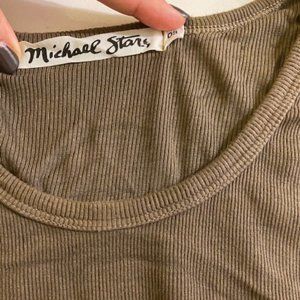 Michael Stars brown cutaway back tank
